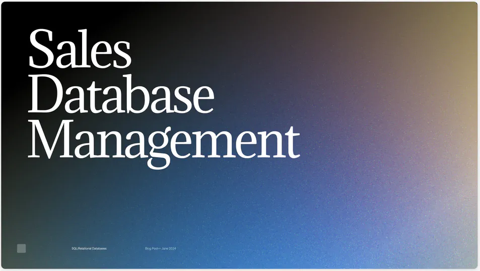 Sales Database Management and Analytics